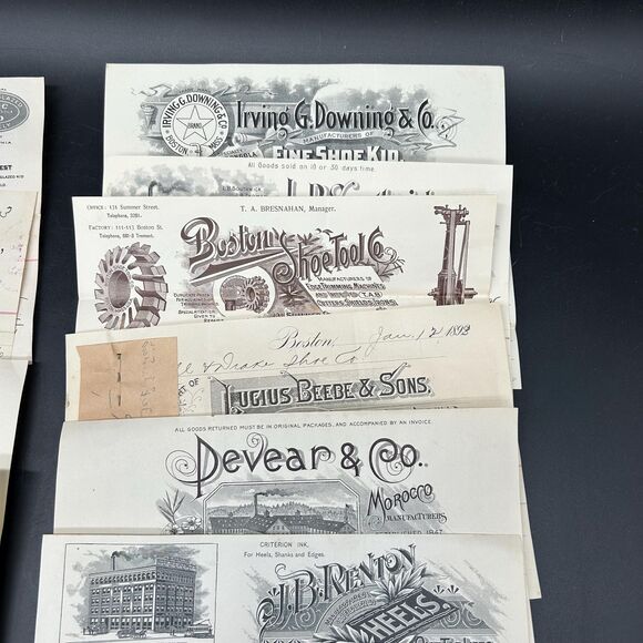 Vintage Paper Billing Heads Elaborate Set of 6 (1893-1894) Invoices Receipts - Picture 3 of 3